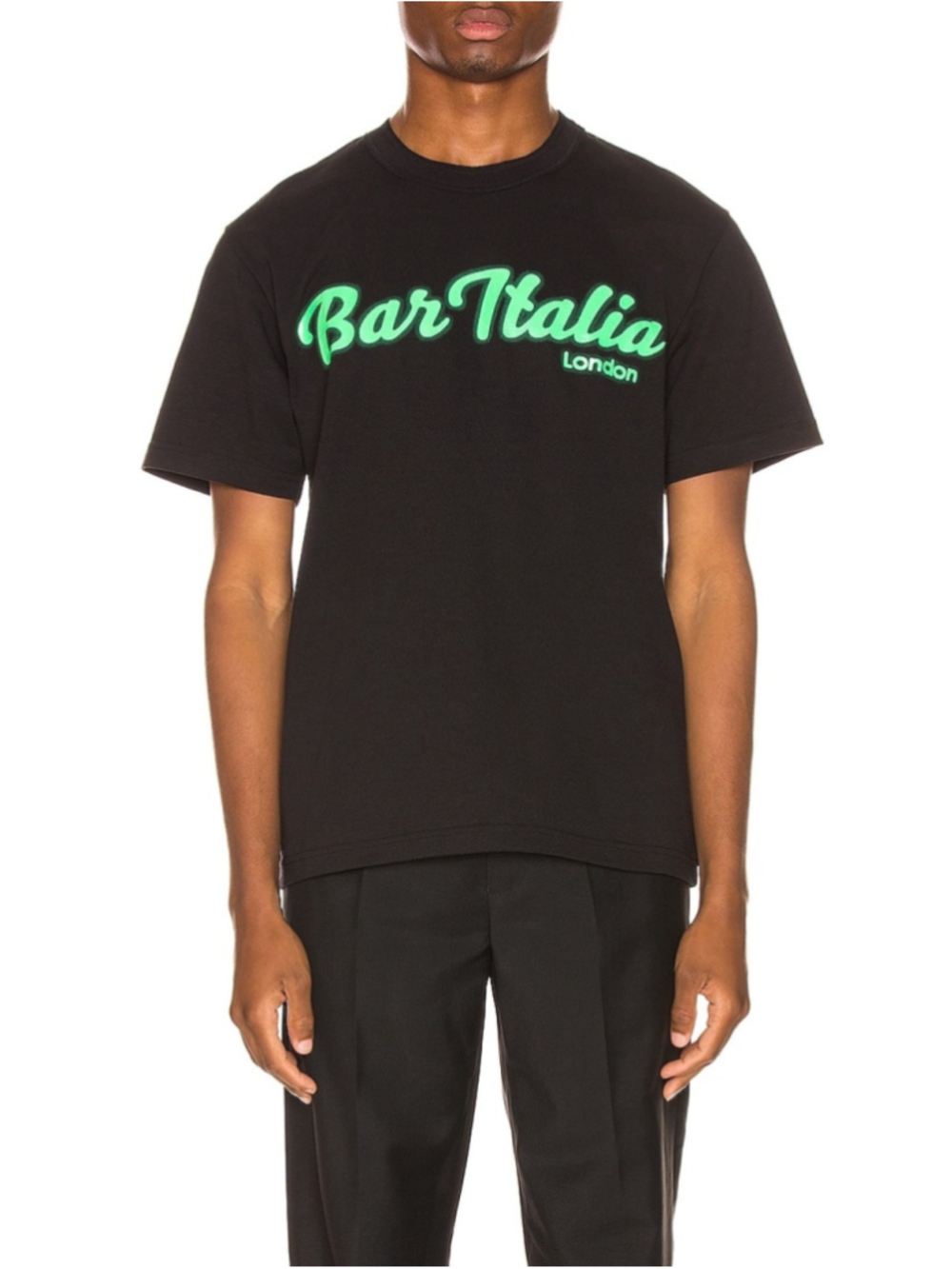 Sacai Bar Italia Black Crew Neck Heavy Gauge Cotton T Shirt Size 2 (M)